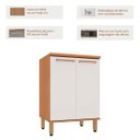 Ver imagem 2 de Balcão para Cozinha 100% MDF 60 cm 2 Portas Dulce Freijó/Branco