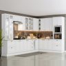 Cozinha Modulada de Canto Completa 19 Peças com Cristaleira 20 Portas Americana Branco HP - Henn - 2