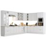 Cozinha Modulada de Canto Completa 19 Peças com Cristaleira 20 Portas Americana Branco HP - Henn - 1