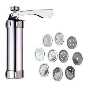 Maquina para Moldar Biscoitos com 10 Moldes Biscoiteira Bolo