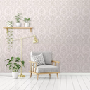 Ver imagem 2 de Papel de Parede Estampa Arabesco Bege Autocolante Lavável 3m