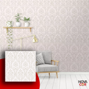 Ver imagem 3 de Papel de Parede Estampa Arabesco Bege Autocolante Lavável 3m