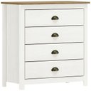 Ver imagem 1 de Comoda 4 Gavetas Madeira Maciça 80 Cm 9101 Branco Freijo Milani Store