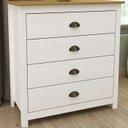 Ver imagem 2 de Comoda 4 Gavetas Madeira Maciça 80 Cm 9101 Branco Freijo Milani Store