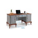 Ver imagem 4 de Escrivaninha 2 Portas 2 Gavetas Pés Luis Xv Linz Móveis 80 X 176 X 50 Cm (a X L X P)