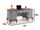 Ver imagem 5 de Escrivaninha 2 Portas 2 Gavetas Pés Luis Xv Linz Móveis 80 X 176 X 50 Cm (a X L X P)