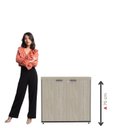 Ver imagem 6 de Armário Baixo para Escritório com 2 Portas Pivotantes PE40 Cinza/Preto/Castanheira Marrom