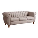 Ver imagem 2 de Sofá Chesterfield Realeza 3 Lugares Decoração Retrô - Veludo Capuccino