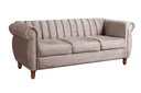 Ver imagem 2 de Sofá Chesterfield Realeza 3 Lugares Decoração Retrô - Veludo Capuccino