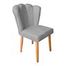 Kit 4 Cadeiras Sala de Jantar Estofada Pétala Suede Cinza - Twdecora - 3