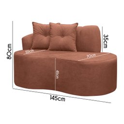 Sofá Orgânico Plaza 2 Lugares 145cm Bouclê - Sofa Store:bouclê Terracota - 6