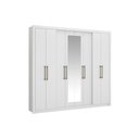 Ver imagem 1 de Guarda Roupa Casal 8 Portas e 4 Gavetas C/ Espelho Héster Branco - Carraro