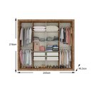 Ver imagem 2 de Guarda Roupa Casal 8 Portas e 4 Gavetas C/ Espelho Héster Branco - Carraro