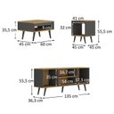 Ver imagem 4 de Conjunto Sala de Estar 3 Peças – Rack para TV, Mesa de Centro e Mesa de Apoio Tóquio