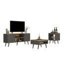 Ver imagem 5 de Conjunto Sala de Estar 3 Peças – Rack para Tv, Mesa de Centro e Mesa de Apoio Tóquio