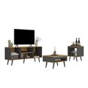 Ver imagem 4 de Conjunto Sala de Estar 3 Peças – Rack para Tv, Mesa de Centro e Mesa de Apoio Tóquio