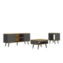 Ver imagem 3 de Conjunto Sala de Estar 3 Peças – Rack para TV, Mesa de Centro e Mesa de Apoio Tóquio