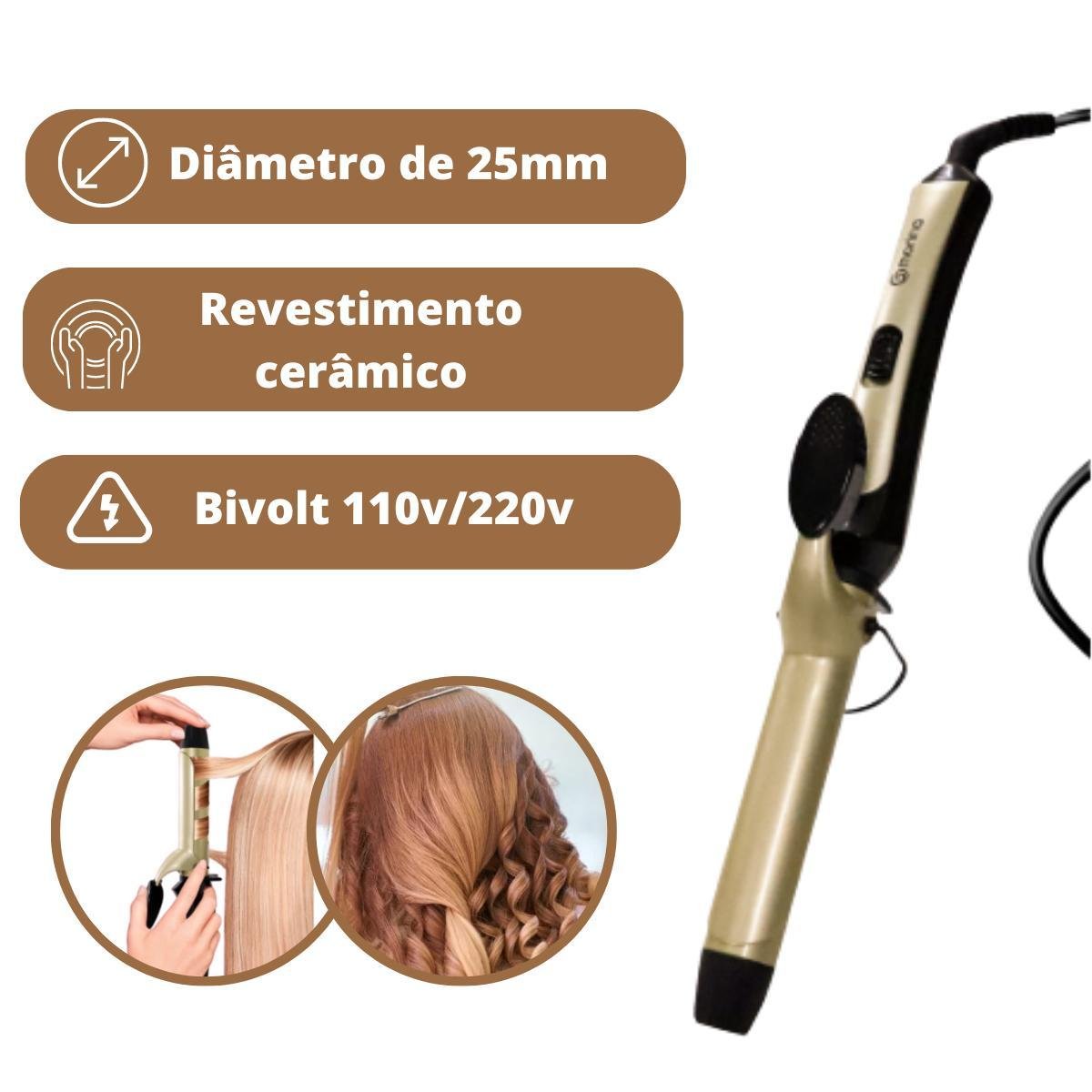 Modelador de Cachos Grossos Cerâmica Bivolt Baby Liss 25mm | MadeiraMadeira