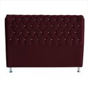 Ver imagem 1 de Cabeceira de Cama Box Londres King 195 Cm Suede Botão de Strass Bordo do Lar Móveis e Decoração