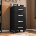 Ver imagem 7 de Kit 3 Gaveteiros para Escritório com Chave e Rodízios 4 Gavetas Gávea Preto