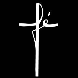 Adesivo Jesus Fé Cristo Cruz Católico Evangélico Porta:branco