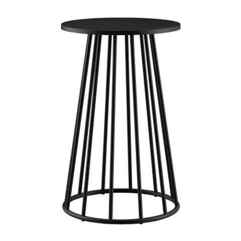 Base Cone Aço Carbono para Tampo Madeira ou Vidro Preto