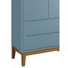 Guarda-Roupa Retrô 2 Portas Classic New Azul Fosco com Madeira - MoveisAqui - 3