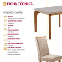 Ver imagem 2 de Mesa de Jantar Liz 4 Lugares Tampo MDF com Vidro e Cadeiras Veludo Creme 120cm Moderna