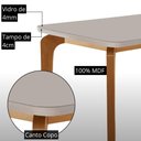 Ver imagem 6 de Mesa de Jantar Liz 4 Lugares Tampo MDF com Vidro e Cadeiras Veludo Creme 120cm Moderna