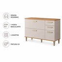 Ver imagem 4 de Balcao Bella 120cm 1 Porta Basculante 4 Gavetas Freijo / Off White MGM