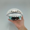 Ver imagem 3 de Adorno Decorativo de Cerâmica Azul e Branco 5x15x10cm Enfeite Mesa Estante Sala