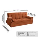Ver imagem 7 de Sofá Cama 2,00m 3 Lugares Suede Vienna Terracota