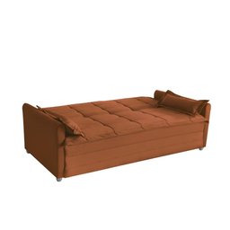 Sofá Cama 2,00m 3 Lugares Suede Vienna Terracota - 5