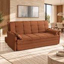 Ver imagem 1 de Sofá Cama 2,00m 3 Lugares Suede Vienna Terracota