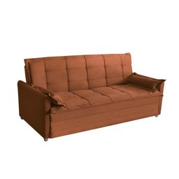 Sofá Cama 2,00m 3 Lugares Suede Vienna Terracota - 3