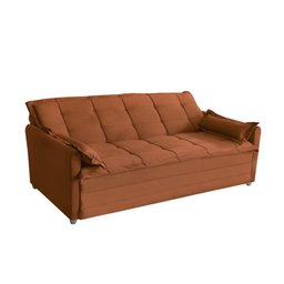 Sofá Cama 2,00m 3 Lugares Suede Vienna Terracota - 4