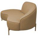 Ver imagem 4 de Sofá Curvo 2 Lugares 150cm Braço Esq. Thommy Pés Ouro Bouclé Camel - Nexta Casa