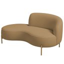 Ver imagem 1 de Sofá Curvo 2 Lugares 150cm Braço Esq. Thommy Pés Ouro Bouclé Camel - Nexta Casa