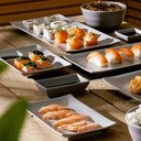 Ver imagem 7 de Kit 6 Pratos Melamina com Molheira 19cm Sushi Sashimi Lyor Tóquio Granilite