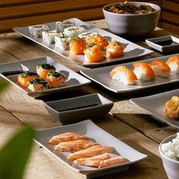 Kit 6 Pratos Melamina com Molheira 19cm Sushi Sashimi Lyor Tóquio Granilite - 7
