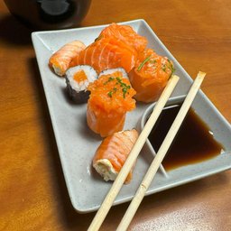 Kit 6 Pratos Melamina com Molheira 19cm Sushi Sashimi Lyor Tóquio Granilite - 2