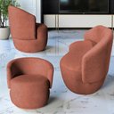 Ver imagem 1 de Kit Namoradeira + 2 Poltronas Decorativa Beatriz Orgânica Bouclé Terracota
