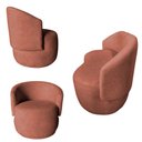 Ver imagem 2 de Kit Namoradeira + 2 Poltronas Decorativa Beatriz Orgânica Bouclé Terracota