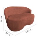 Ver imagem 5 de Kit Namoradeira + 2 Poltronas Decorativa Beatriz Orgânica Bouclé Terracota
