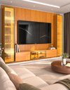 Ver imagem 1 de Conjunto Home Modulo Suspenso c/ Torres LED Nanda 3060 mm Cor:Madeira