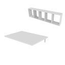 Ver imagem 3 de Conjunto com 1 Escrivaninha Suspensa e com 1 Prateleira 5 Nichos 80cm Branco e Branco