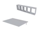 Ver imagem 3 de Conjunto com 1 Escrivaninha Suspensa e com 1 Prateleira 5 Nichos 80cm Cinza Cristal e Cinza Cristal
