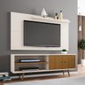 Rack Onix com Painel Chanel Móveis Bechara Off White/Cinamomo Ripado - 1