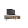 Rack Onix com Painel Chanel Móveis Bechara Off White/Cinamomo Ripado - 5
