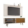 Rack Onix com Painel Chanel Móveis Bechara Off White/Cinamomo Ripado - 2